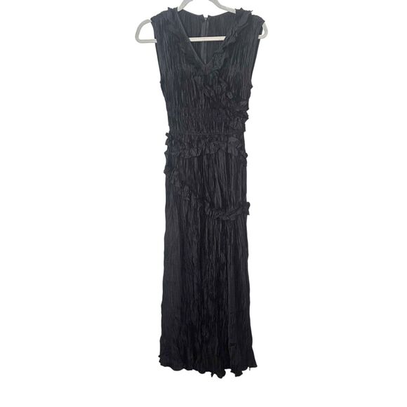SAINT ART Willa Ruffled Maxi Dress Black Small - Picture 2 of 6